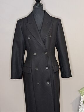Babaton Black Double-Breasted Long Trench Coat